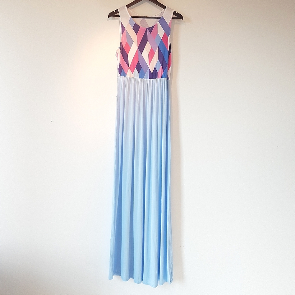 Geometric Print Maxi Dress